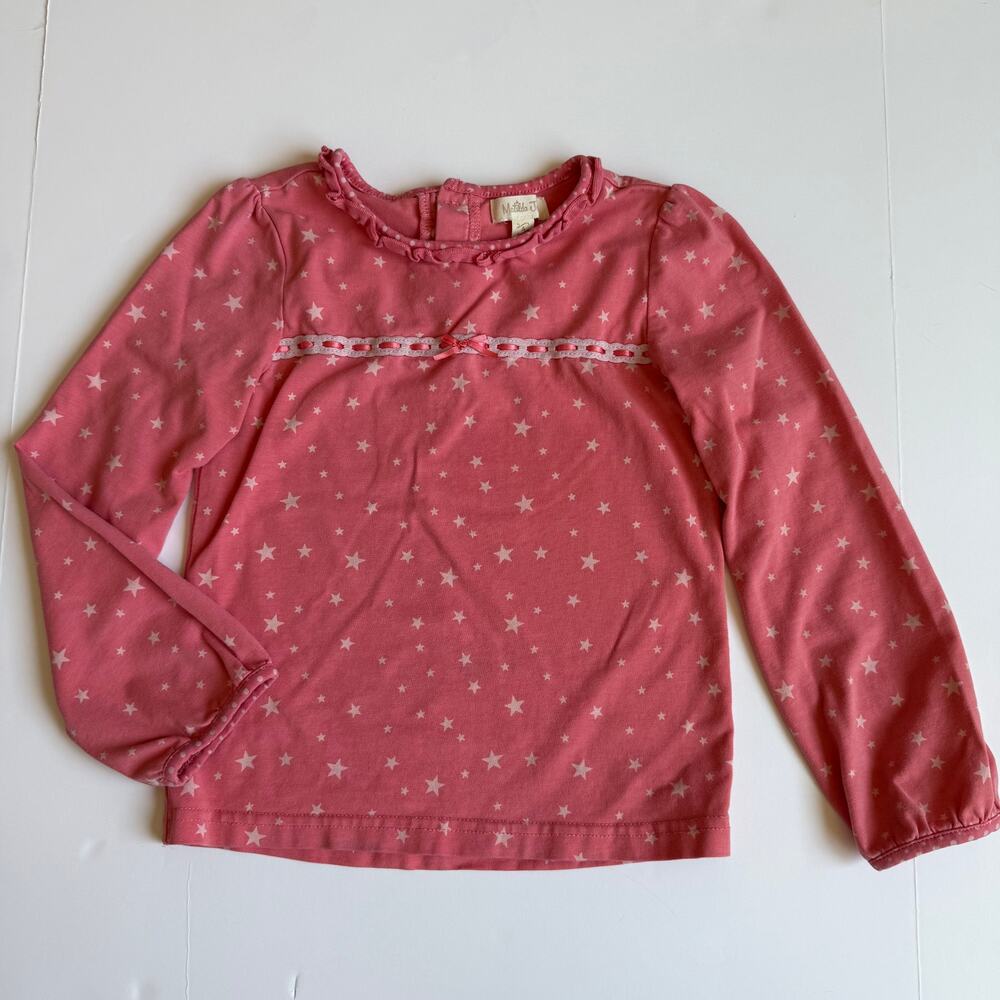 Matilda Jane Girls Eisley Pink Star Long Sleeve Top 4 - Picture 2 of 9
